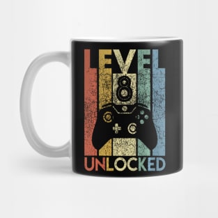 Level 8 Unlocked Funny Video Gamer 8th Birthday Mug